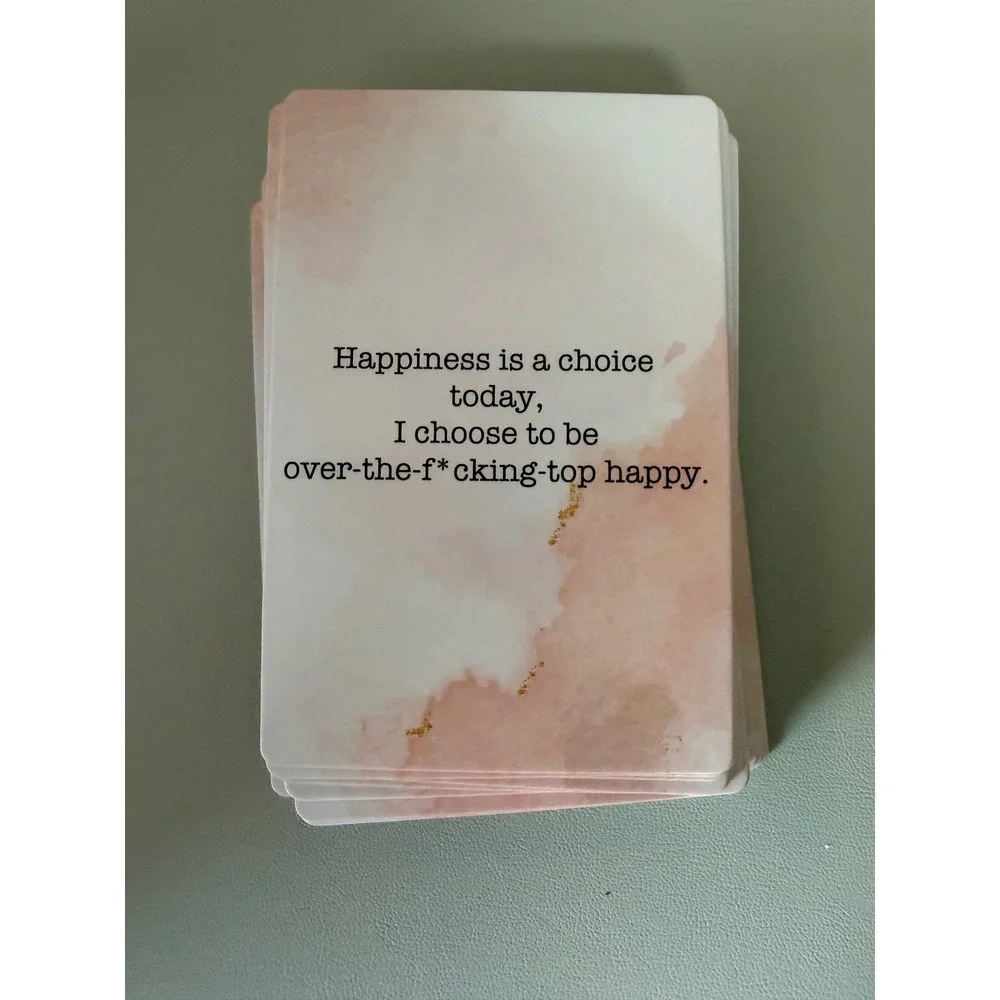 Affirmations for Daily Motivational Sweary Card Deck with Gold Foil